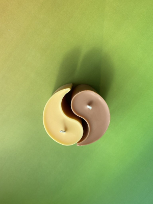 Yin Yang Candle Set: Orange/brown