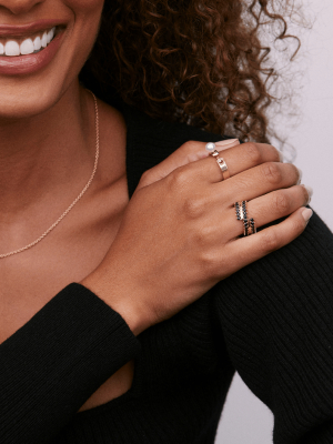 Double Full Black Spinel Ring