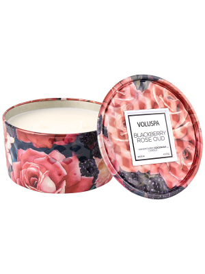 Blackberry Rose Oud 2 Wick 6oz Tin Candle