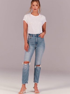 Ultra High Rise Ankle Straight Jeans