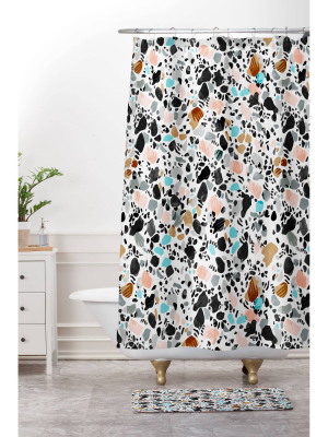 Marta Barragan Camarasa The Hands Of Terrazzo Bath Mat Black - Deny Designs