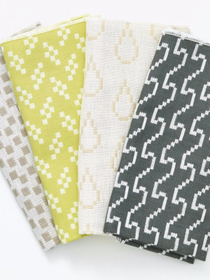 Set Of 4 Bitmap Textiles Napkins In Various Colors