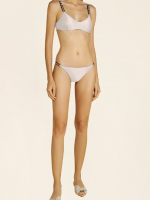 Solid Chain Detail Bikini With Straps