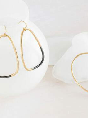 Large Black & Gold Drop Earrings
