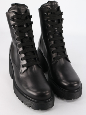 Hogan Round Toe Lace-up Boots