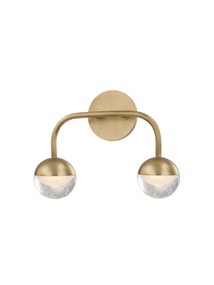 Boca 2 Light Led Bath Bracket Aged Brass