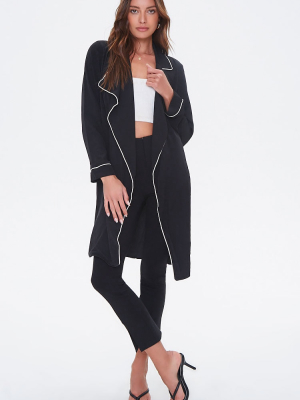 Piped-trim Duster Coat