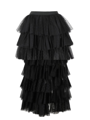 Redvalentino Ruffled Detail Lace Skirt