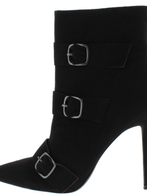 Doutzen Black Multi Buckle Stiletto Ankle Boot