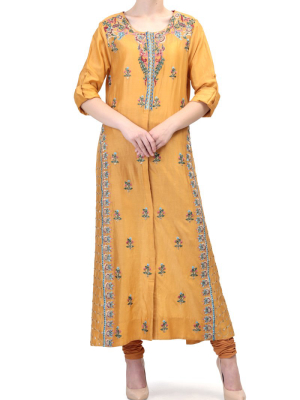 Floral Embroidered Straight Kurta