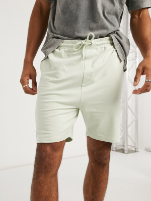 The Couture Club Essential Tonal Two-piece Shorts In Green