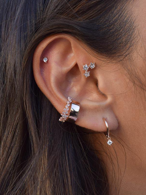 April Birthstone Stud Earrings In Rose Gold With Clear Cz