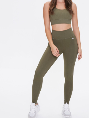 Active Seamless Ribbed-trim Leggings