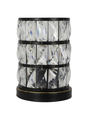 9" X 6" Hayes Faceted Touch Control Uplight Table Lamp (includes Led Light Bulb) Bronze - Decor Therapy