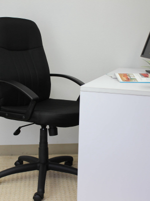 Mid Back Fabric Managers Chair Black - Boss Office Products