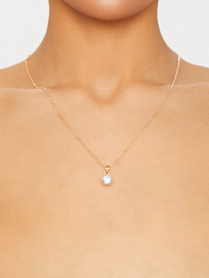 Gold Diamante Pendant Necklace