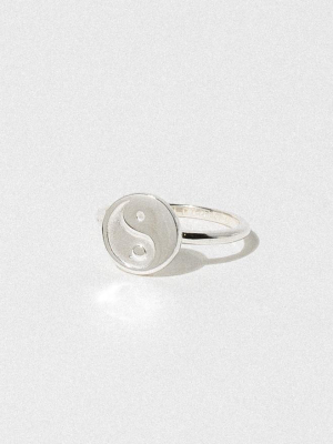 Yin Yang Coin Ring Silver