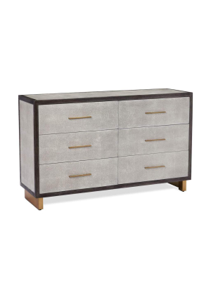 Interlude Home Maia 6 Drawer Chest In Grey