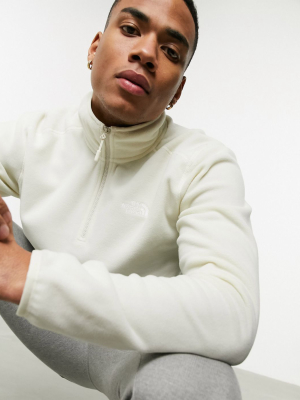 The North Face 100 Glacier 1/4 Zip Fleece In Cream