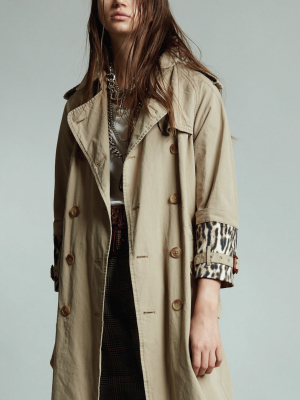 Foldover Cuff Trench Coat