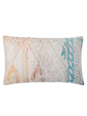 Jaipur Groove By Nikki Chu Indoor/outdoor Pillow - Marshmallow/mourning Dove