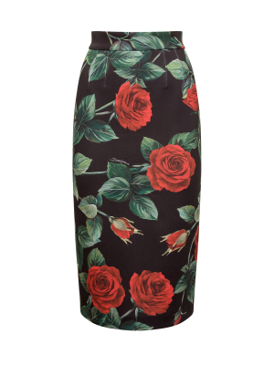 Dolce & Gabbana Floral Print Pencil Skirt