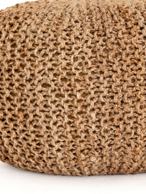 Jute Knit Pouf In Various Colors