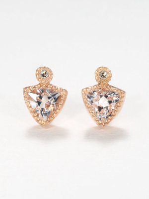 Topaz Milgrain Stud Earrings