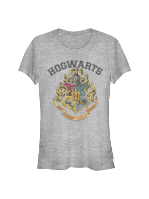 Junior's Harry Potter Vintage Hogwarts Crest T-shirt