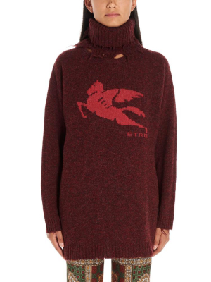 Etro Turtleneck Logo Jumper