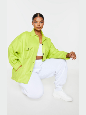 Plus Lime Pocket Front Shacket