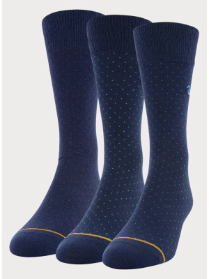 Signature Gold By Goldtoe Men's Embroidery Dot Crew Socks 3pk - 6-12.5