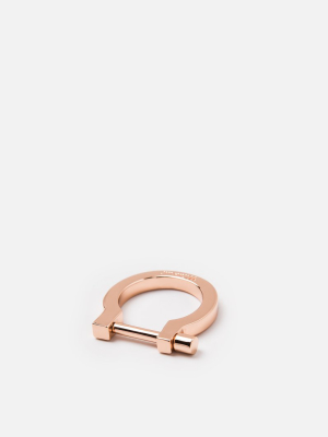 Modern Screw Cuff Ring, Rose Plated