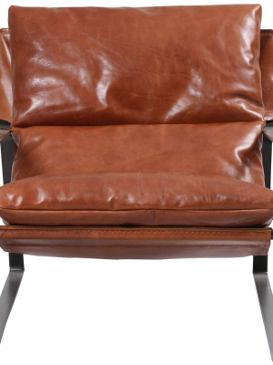 Emmett Leather Sling Chair, Dakota Tobacco