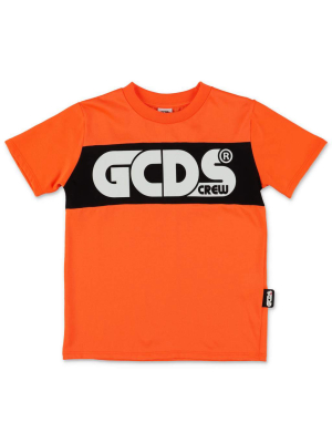 Gcds Kids Logo Printed Panel T-shirt