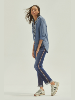 Pilcro Mid-rise Side-striped Slim Boyfriend Jeans