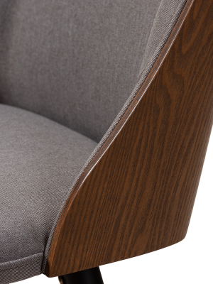 Set Of 2 Arsanio Fabric Upholstered Walnut Wood Finished Dining Chairs Gray - Baxtonstudio