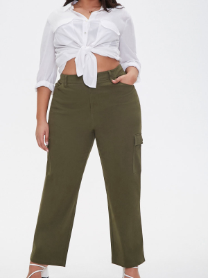 Plus Size High-rise Cargo Pants