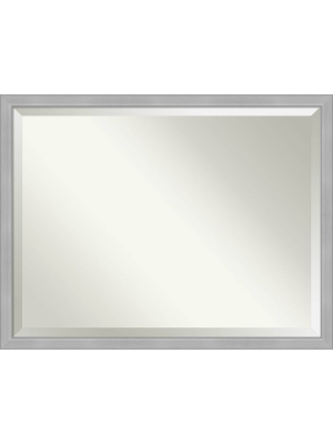 43" X 33" Vista Brushed Framed Bathroom Vanity Wall Mirror Nickel - Amanti Art