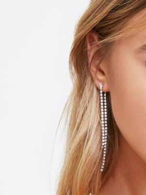 Rhinestone Threader Drop Earrings