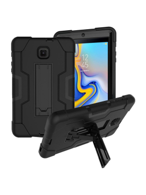 Valor Symbiosis Hard Dual Layer Plastic Tpu Case W/stand/holster For Samsung Galaxy Tab A 8.0 (2018) - Black