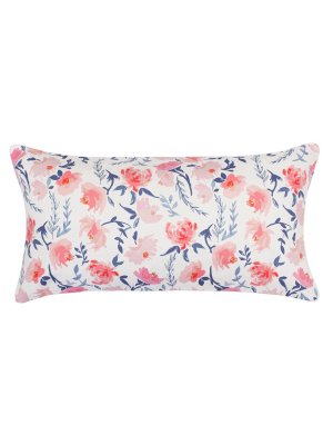 The Pink And Blue Botanical Throw Pillow
