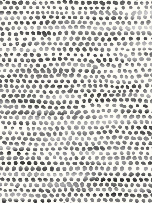 Moire Dots Self-adhesive Wallpaper In Black And White Design By Tempaper