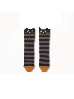 Bonnie Mob Cat Face Knee High Socks