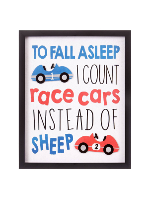 18"x22" I Count Race Cars Framed Wall Art Print - Nielsen Bainbridge