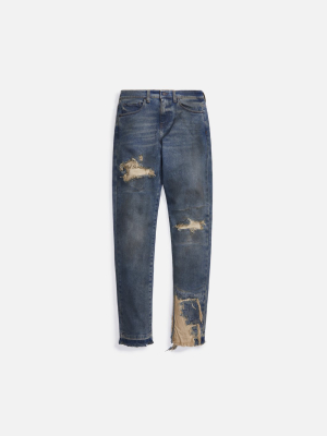 Val Kristopher Eroded Denim - Blue Beige