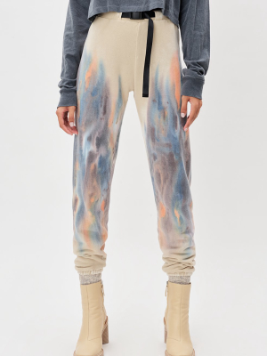 Volcano Dye Belted Sweatpants / Multi