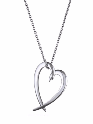 Hook Heart Pendant - Silver