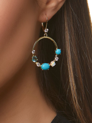Ziana Hoop Earring-gold/white/light Blue/turquoise