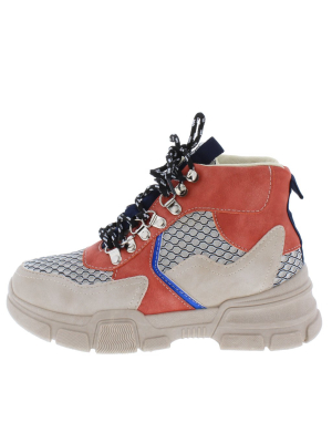 Ghandi42 Beige Multi Lace Up Hiking Boot